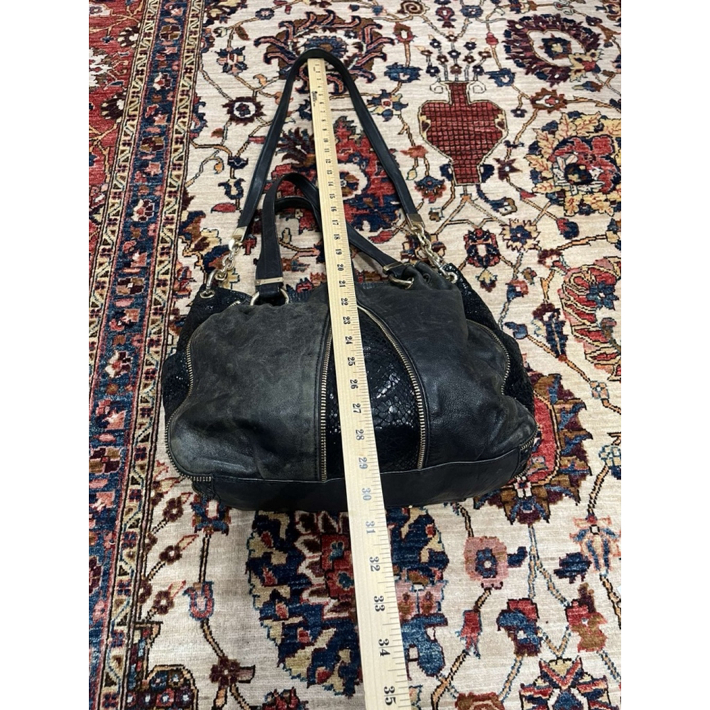 Michael Kors Moxley Black Leather Python Embossed… - image 5